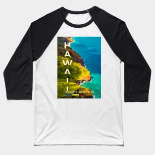 Hawaii Travel Poster Baseball T-Shirt